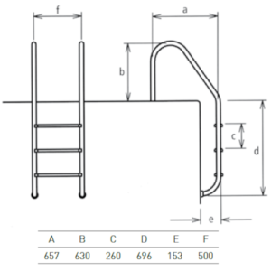 FLX-350-0011 - Escada Standard 3 Degraus Flexinox - Medidas