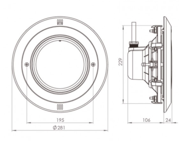 Projetor LED branco da Superpool p/tela.